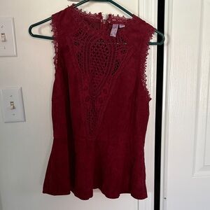 Suede Sleeveless Peplum